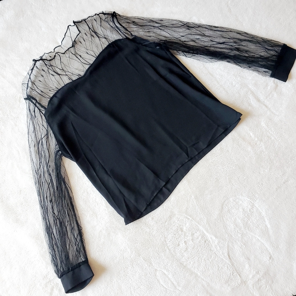 Pretty Little Thing sheer neck top